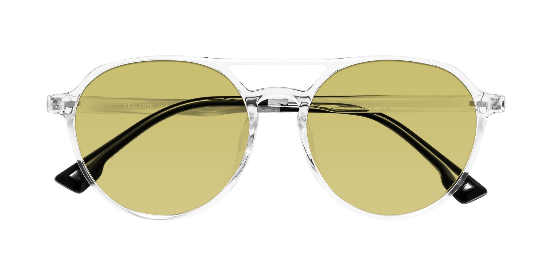 Folded Front of Louis in Clear with Medium Champagne Tinted Lenses