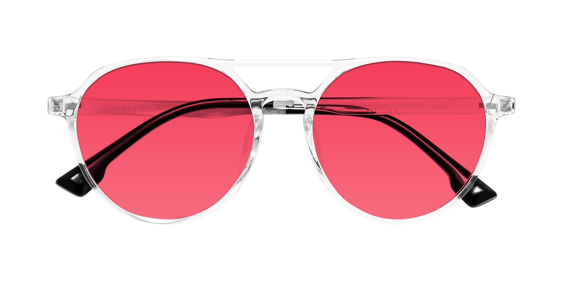 Folded Front of Louis in Clear with Red Tinted Lenses