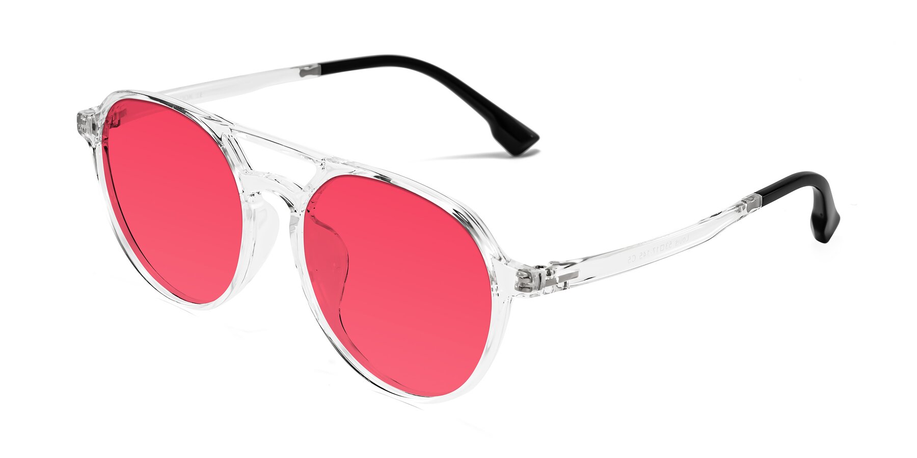 Angle of Louis in Clear with Red Tinted Lenses