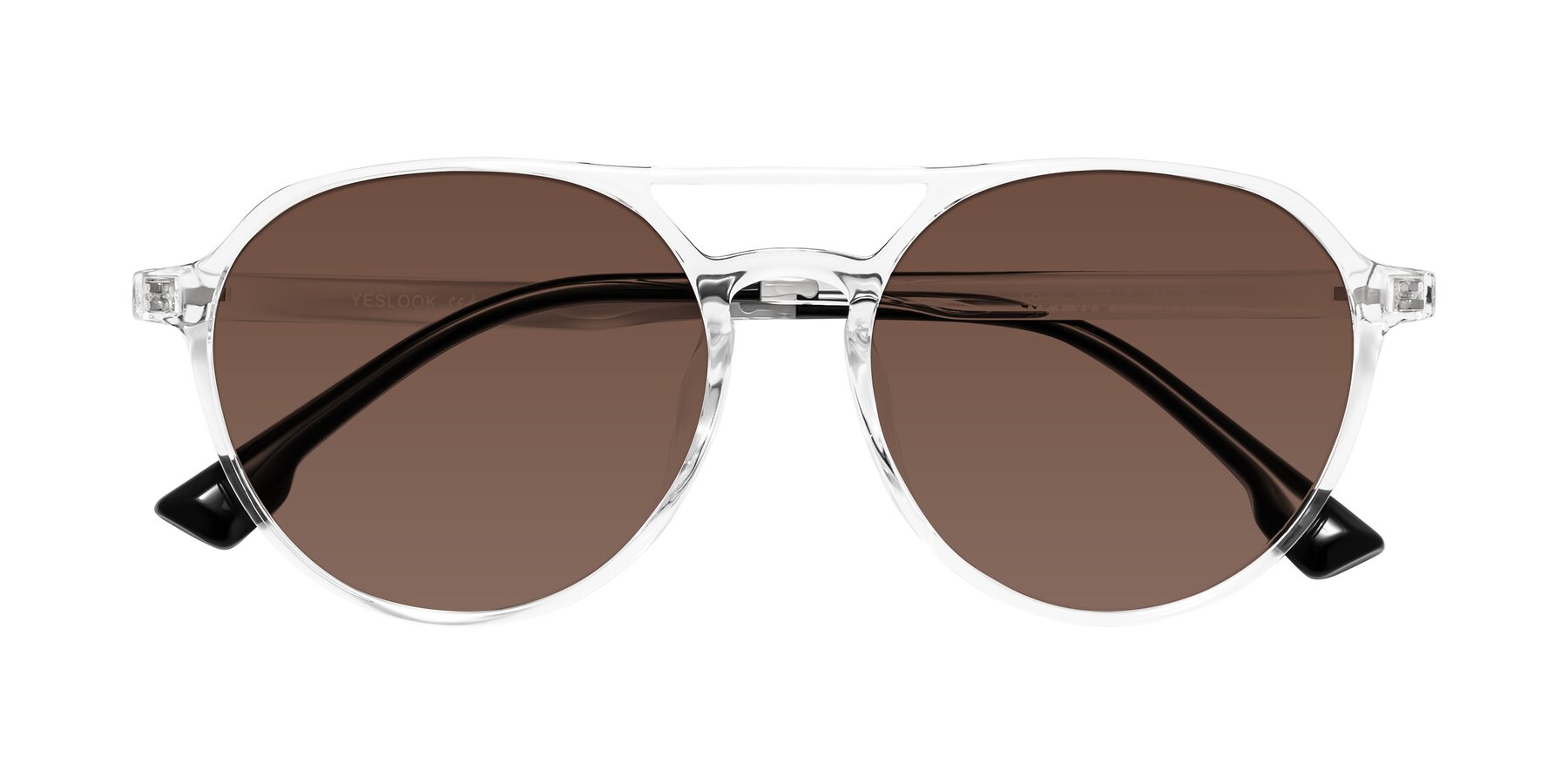 Folded Front of Louis in Clear with Brown Tinted Lenses
