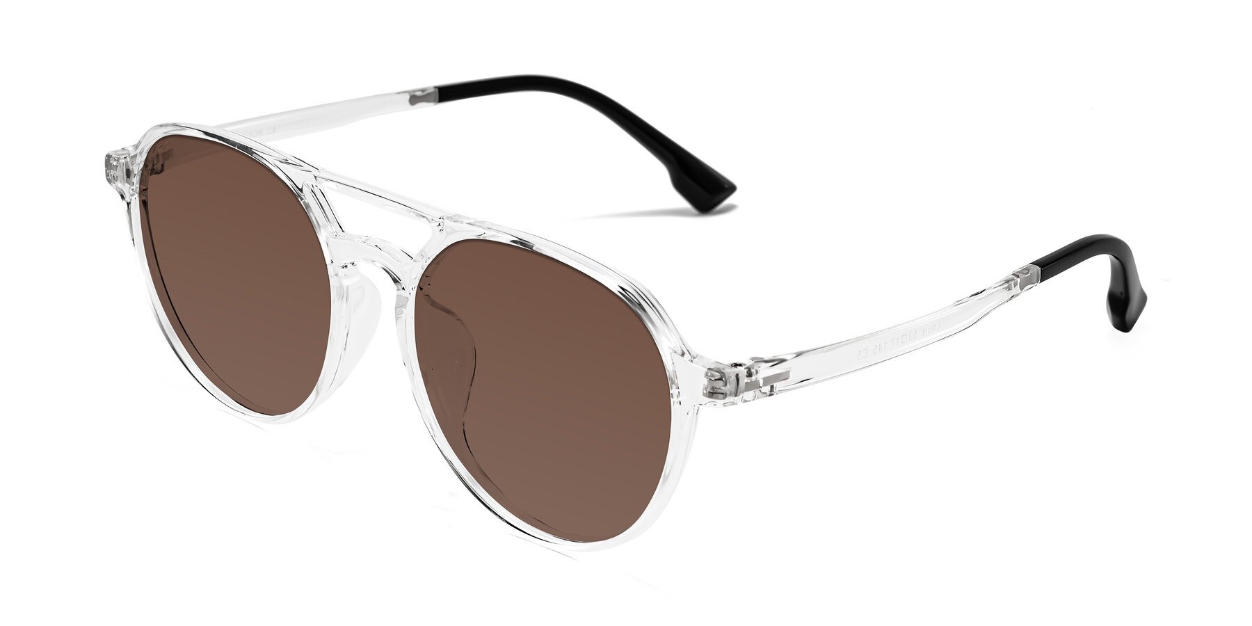 Angle of Louis in Clear with Brown Tinted Lenses