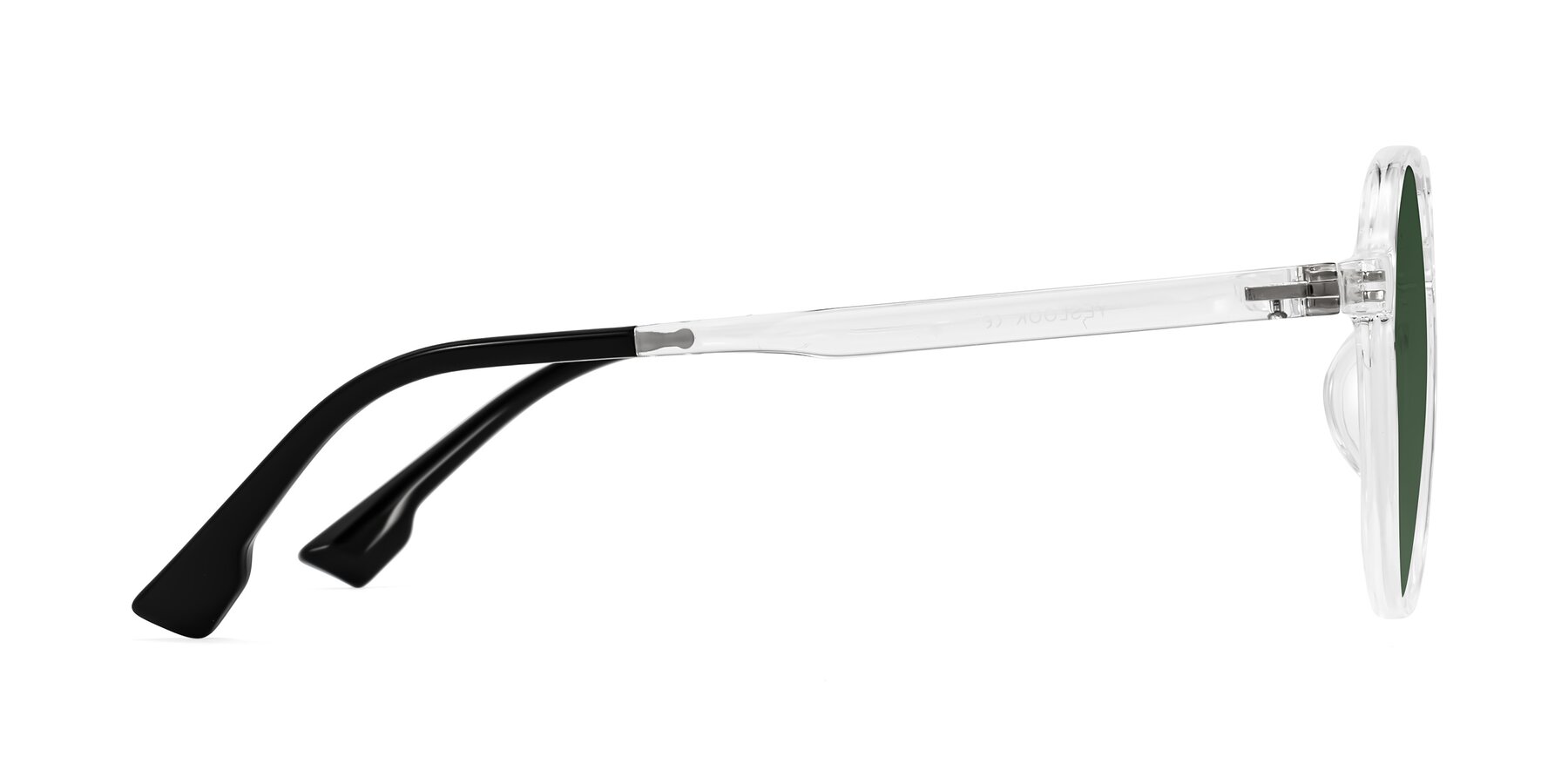 Side of Louis in Clear with Green Tinted Lenses