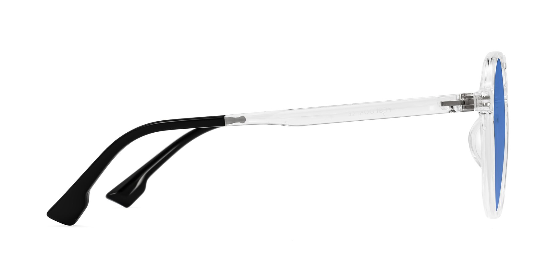 Side of Louis in Clear with Blue Tinted Lenses