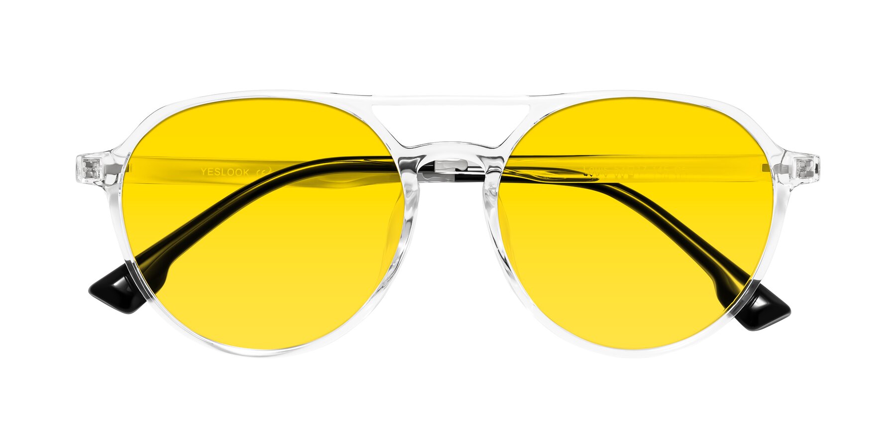 Folded Front of Louis in Clear with Yellow Tinted Lenses
