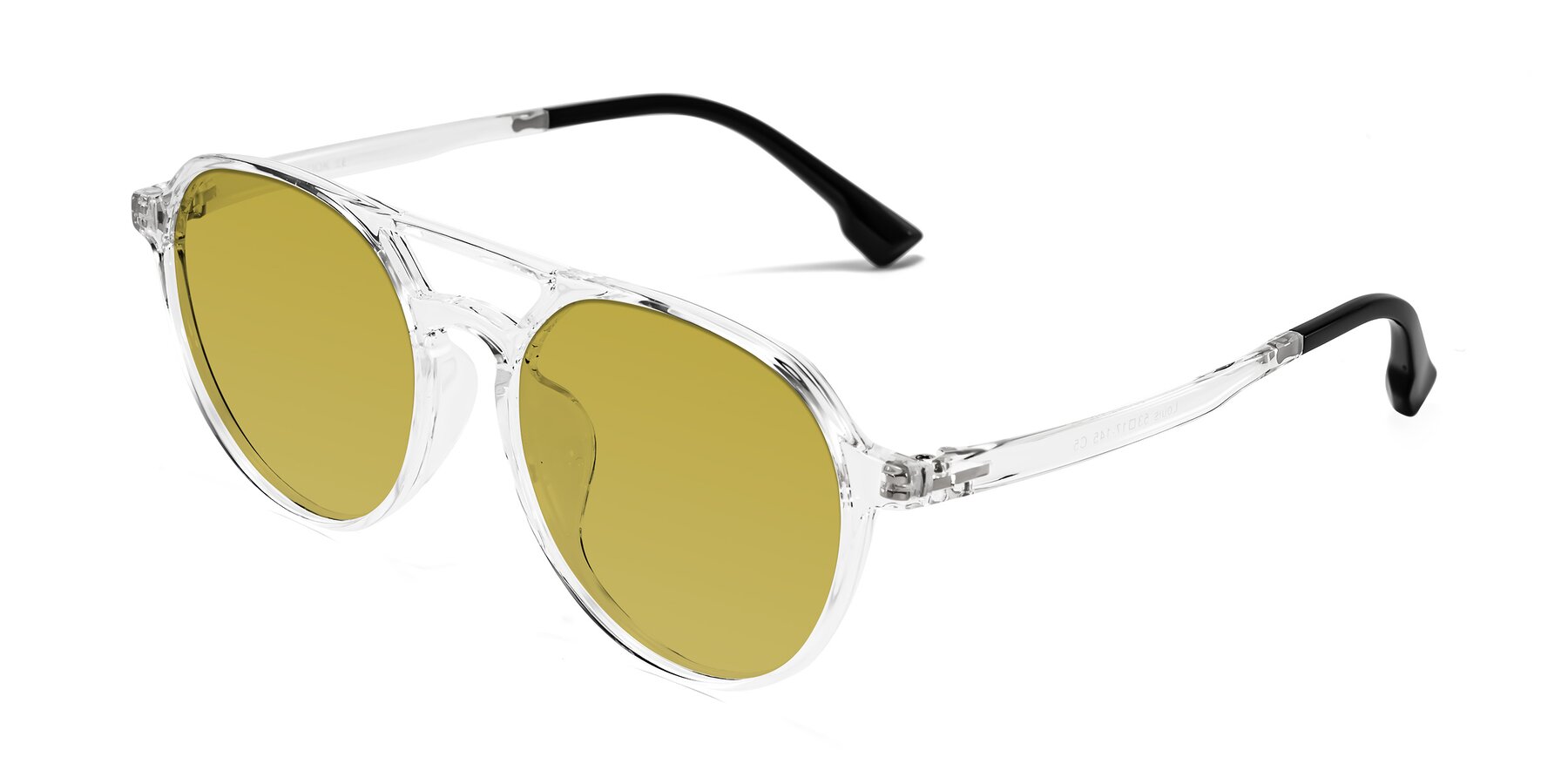 Angle of Louis in Clear with Champagne Tinted Lenses