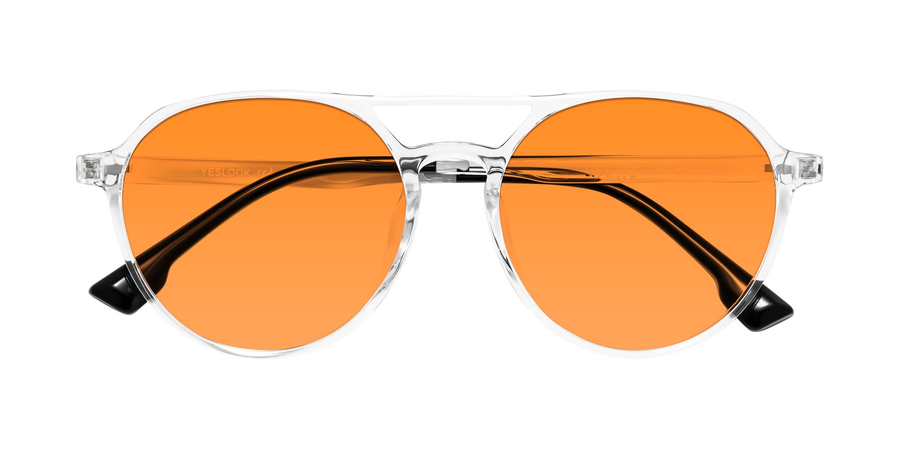 Folded Front of Louis in Clear with Orange Tinted Lenses