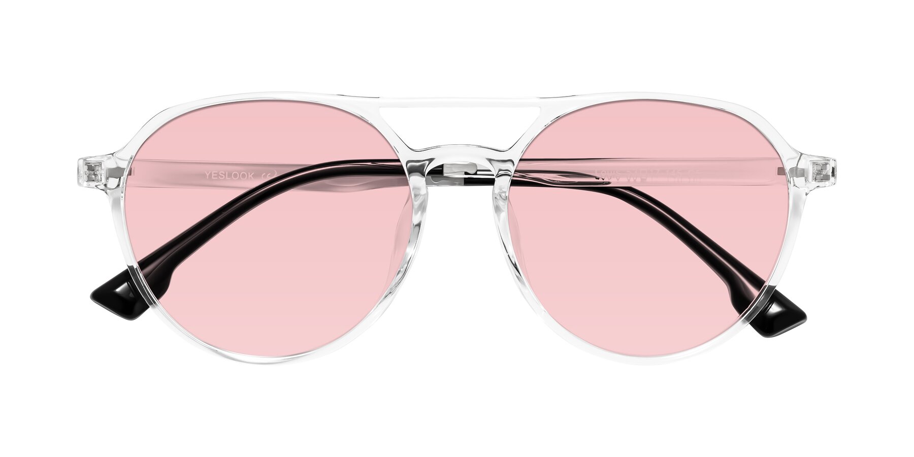 Folded Front of Louis in Clear with Light Garnet Tinted Lenses