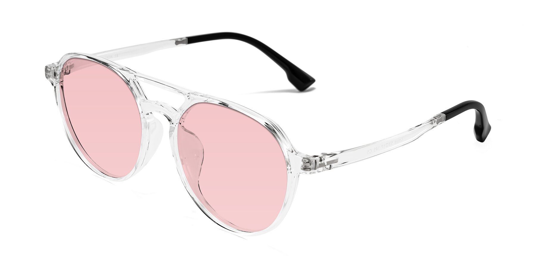 Angle of Louis in Clear with Light Garnet Tinted Lenses