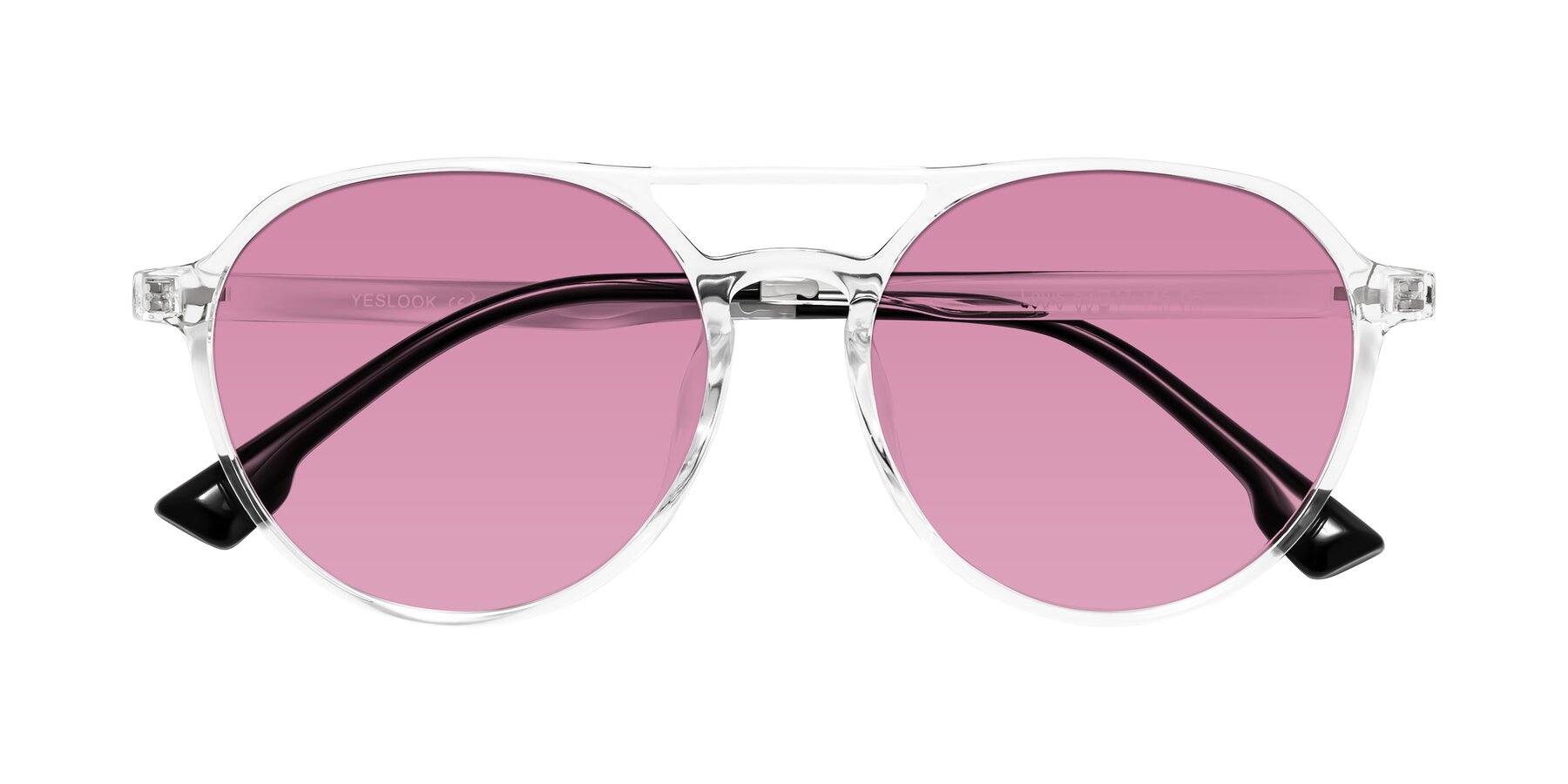 Folded Front of Louis in Clear with Medium Wine Tinted Lenses