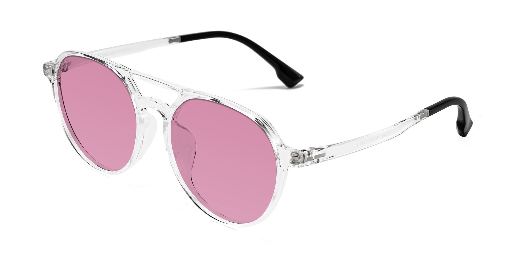 Angle of Louis in Clear with Medium Wine Tinted Lenses