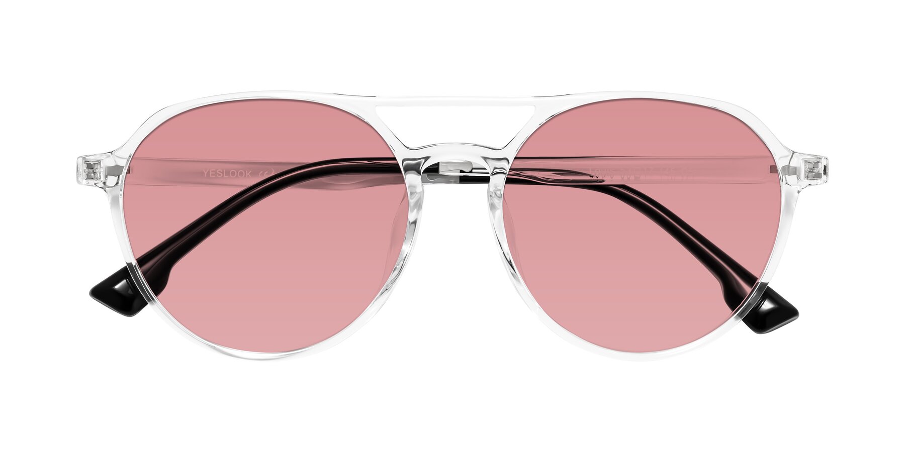 Folded Front of Louis in Clear with Medium Garnet Tinted Lenses