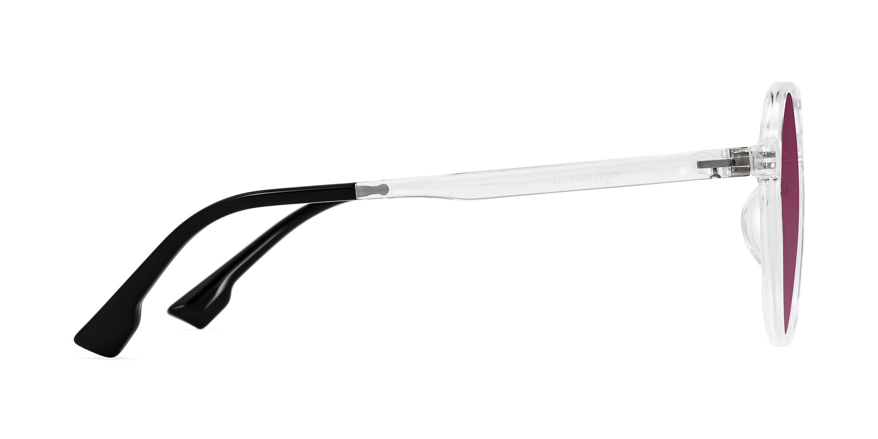 Side of Louis in Clear with Wine Tinted Lenses