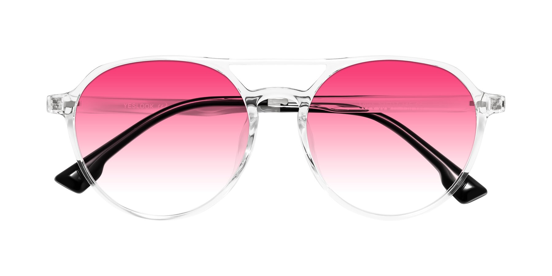 Folded Front of Louis in Clear with Pink Gradient Lenses