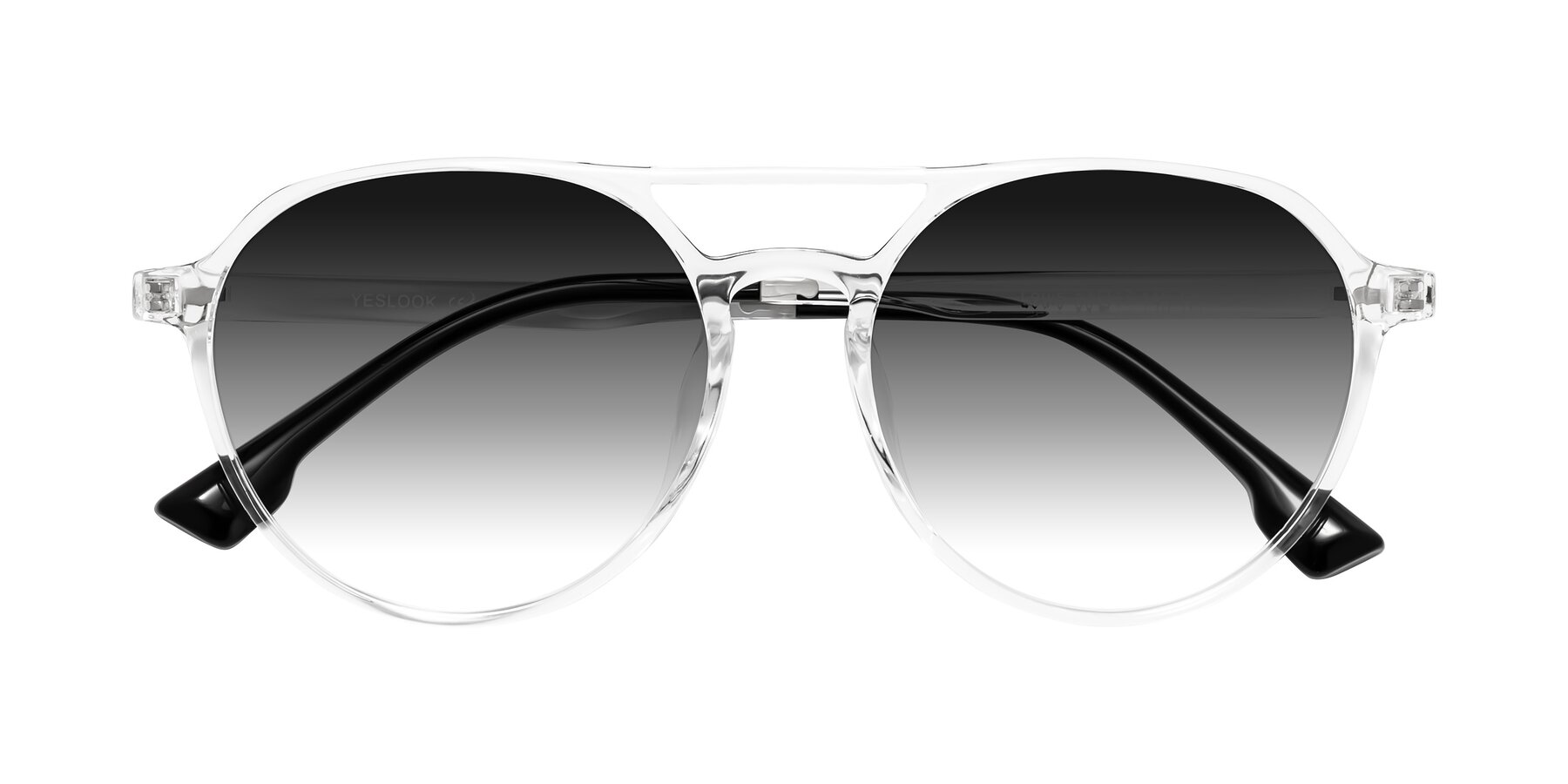 Folded Front of Louis in Clear with Gray Gradient Lenses