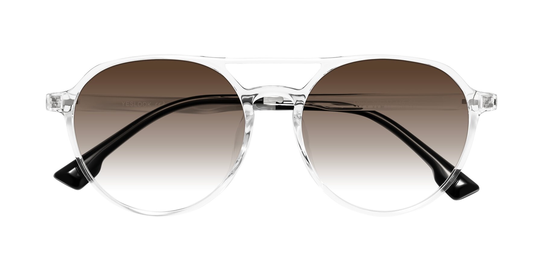 Folded Front of Louis in Clear with Brown Gradient Lenses