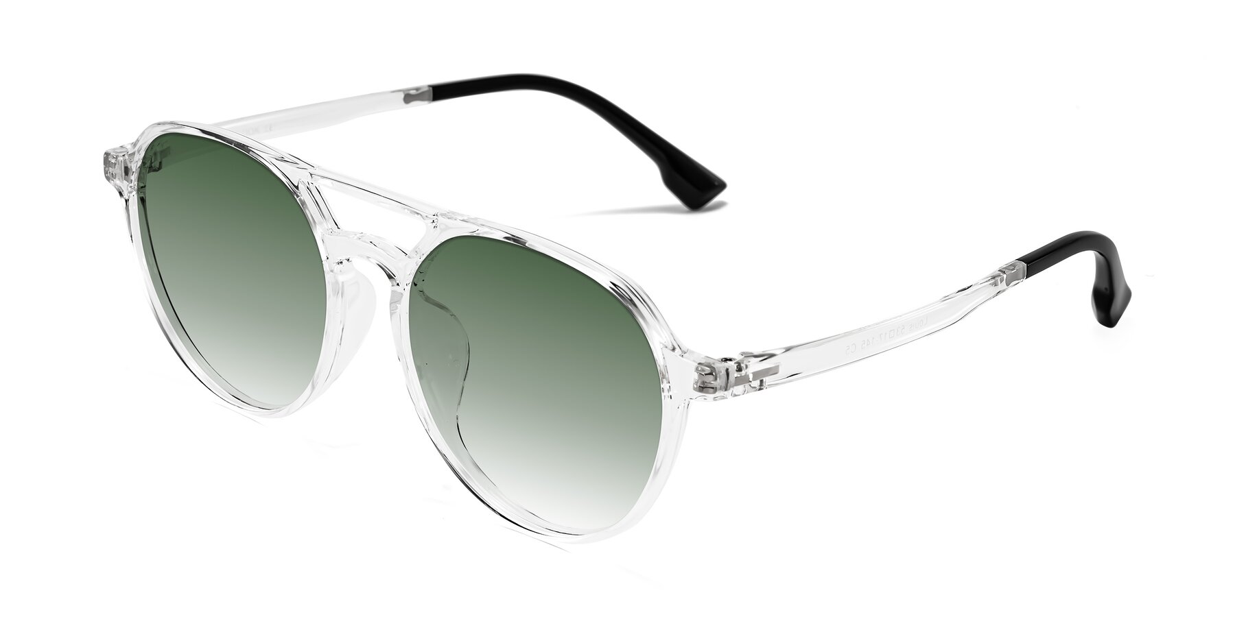 Angle of Louis in Clear with Green Gradient Lenses