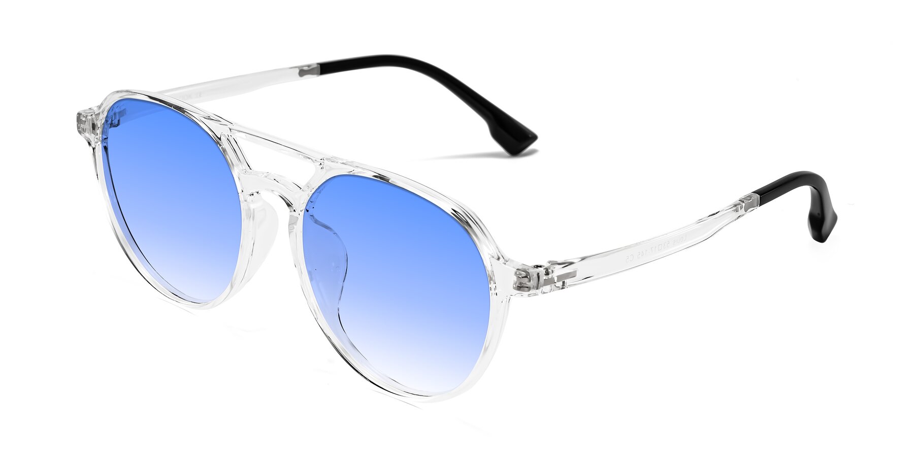 Angle of Louis in Clear with Blue Gradient Lenses