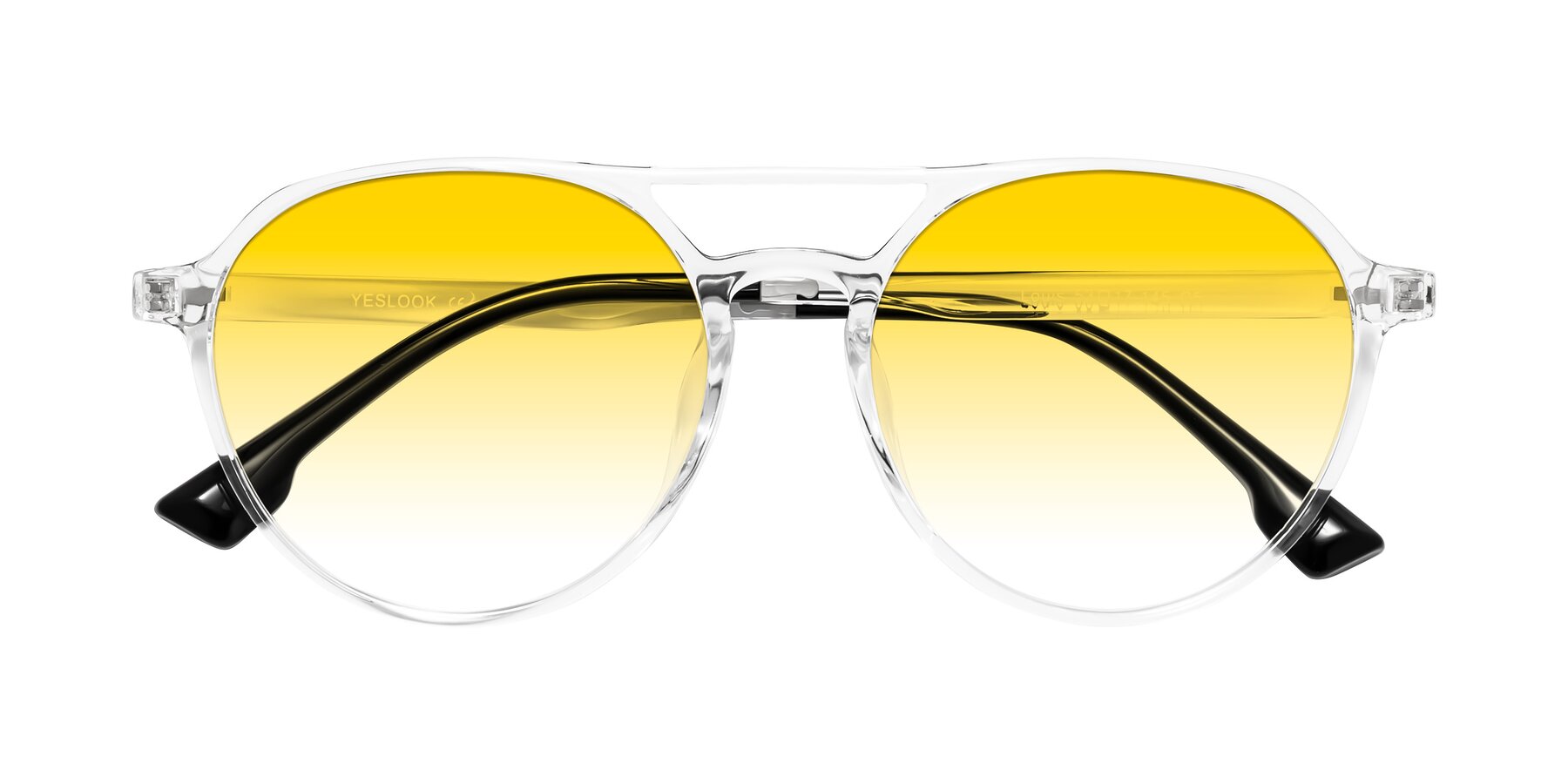 Folded Front of Louis in Clear with Yellow Gradient Lenses