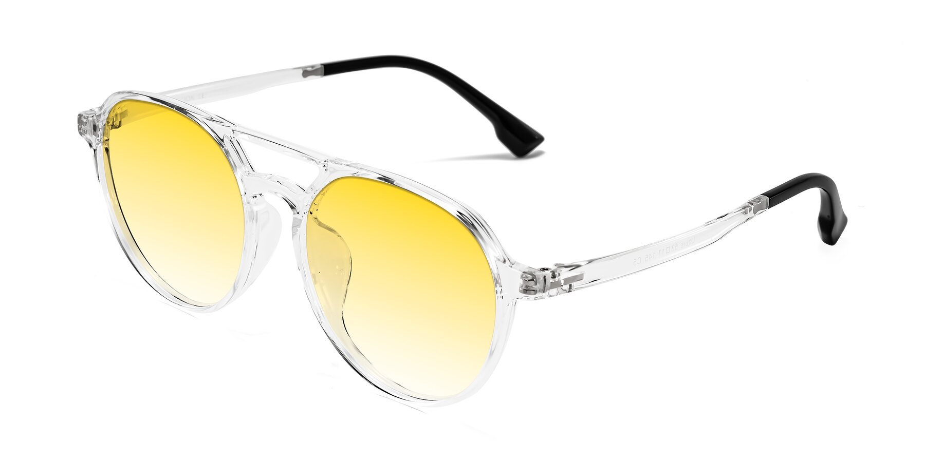 Angle of Louis in Clear with Yellow Gradient Lenses