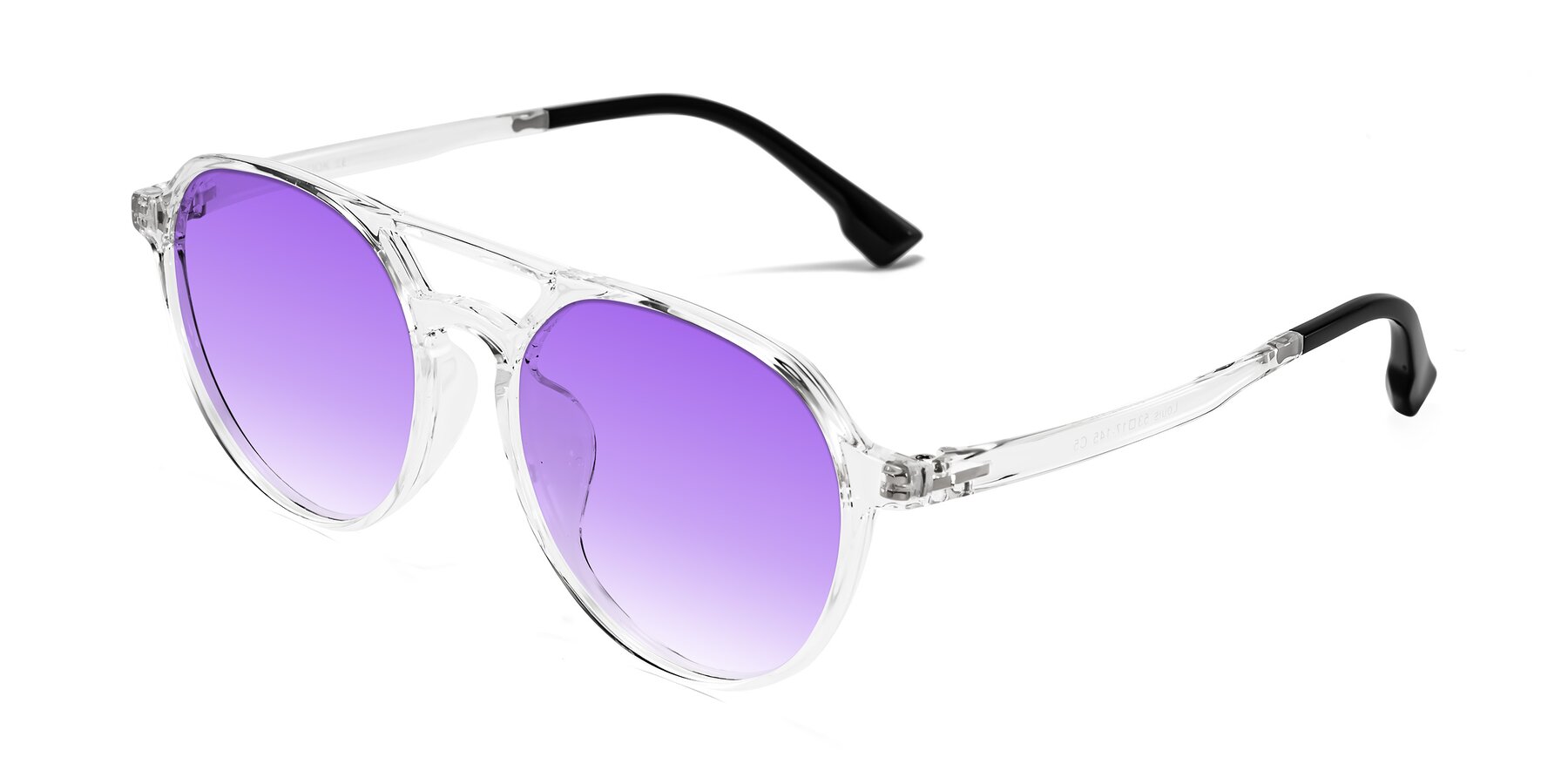Angle of Louis in Clear with Purple Gradient Lenses