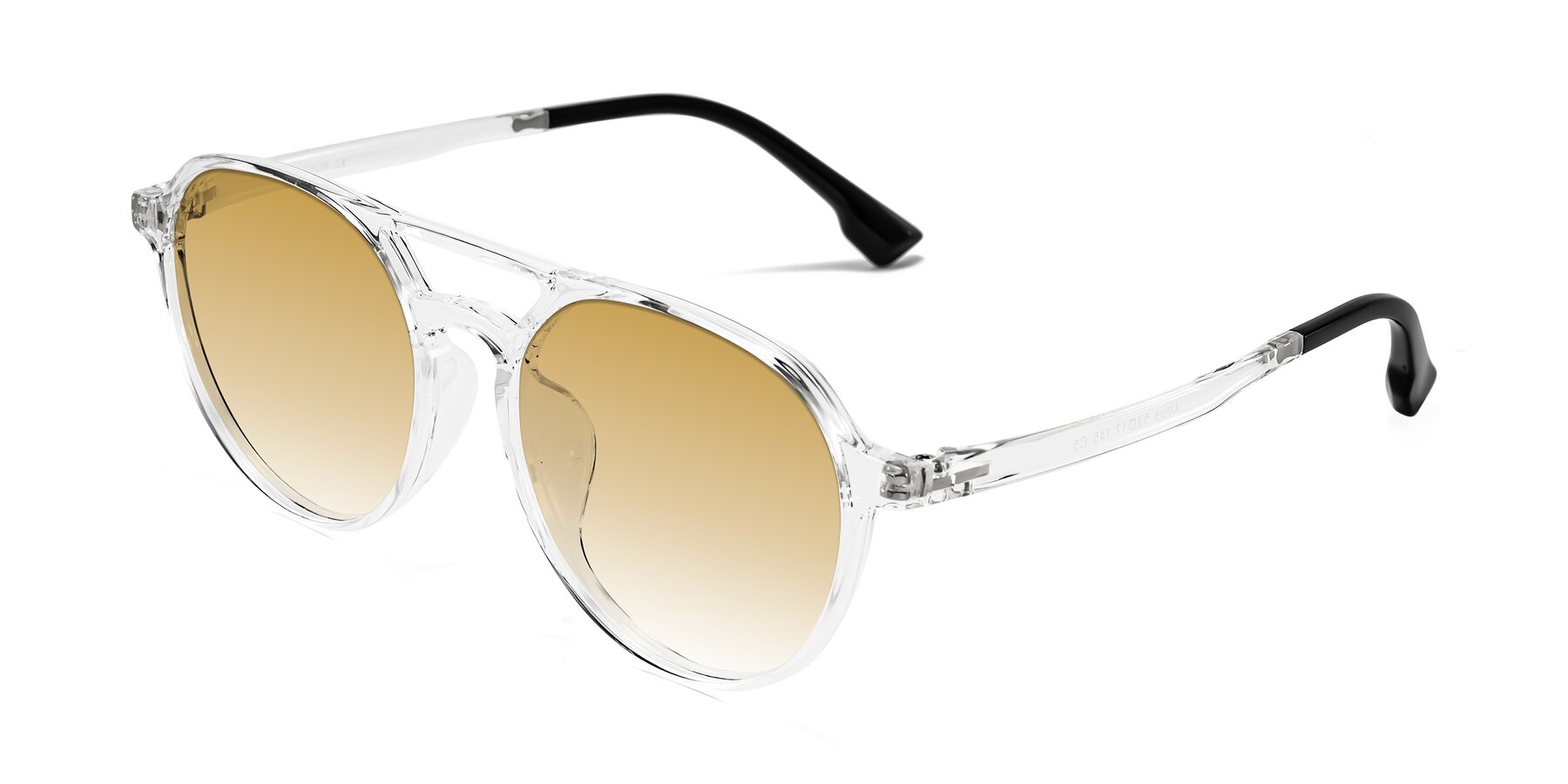 Angle of Louis in Clear with Champagne Gradient Lenses