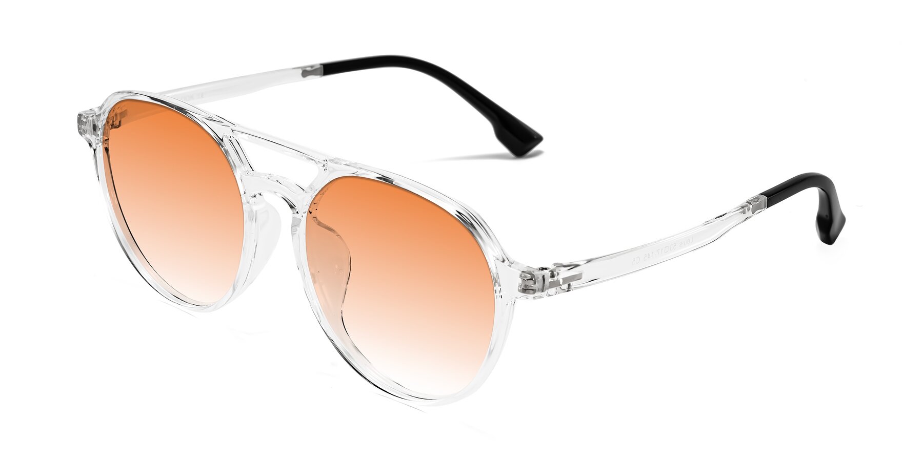 Angle of Louis in Clear with Orange Gradient Lenses