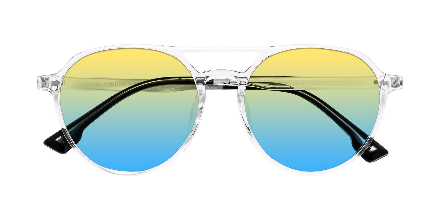 Folded Front of Louis in Clear with Yellow / Blue Gradient Lenses
