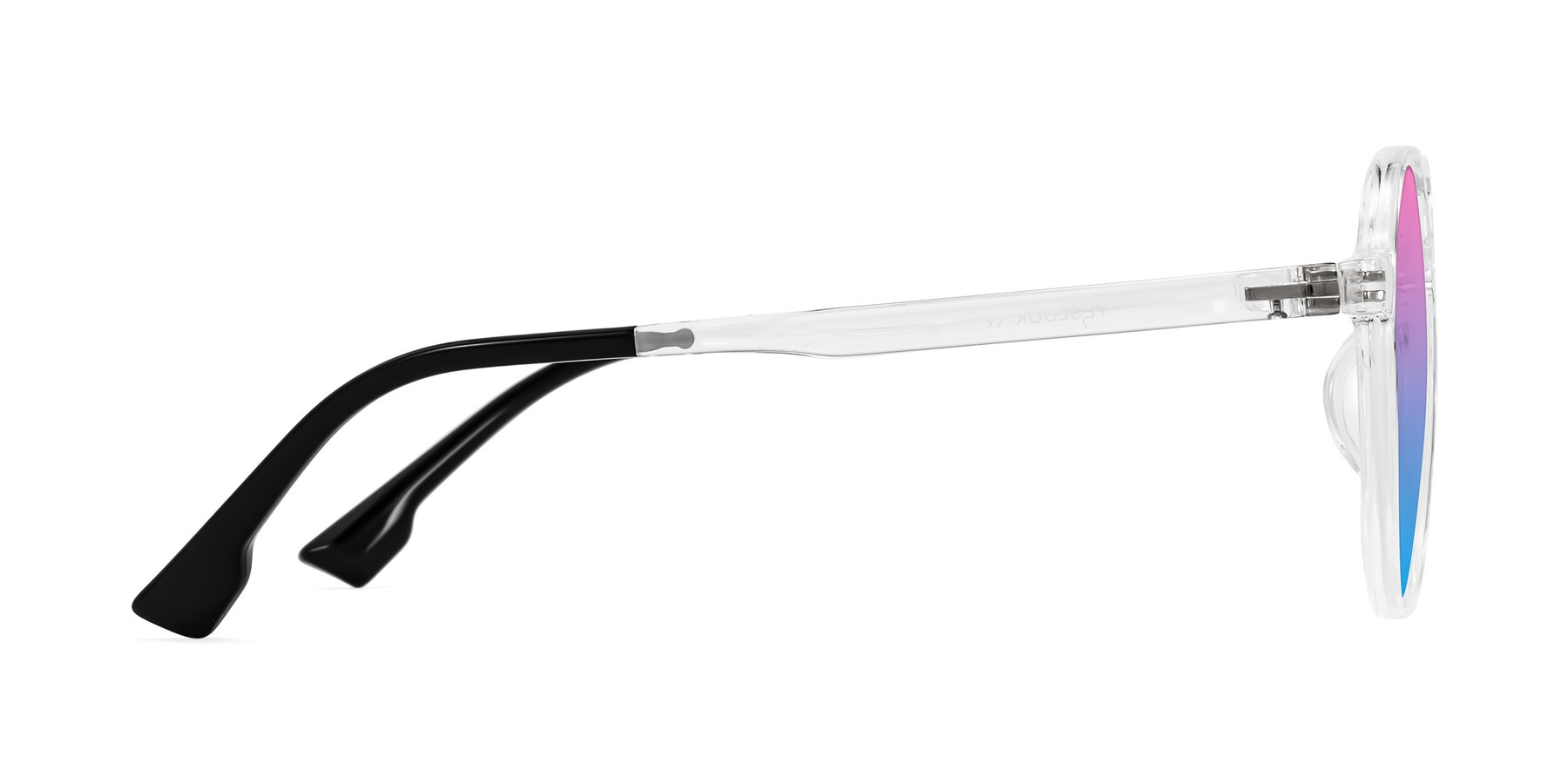 Side of Louis in Clear with Pink / Blue Gradient Lenses