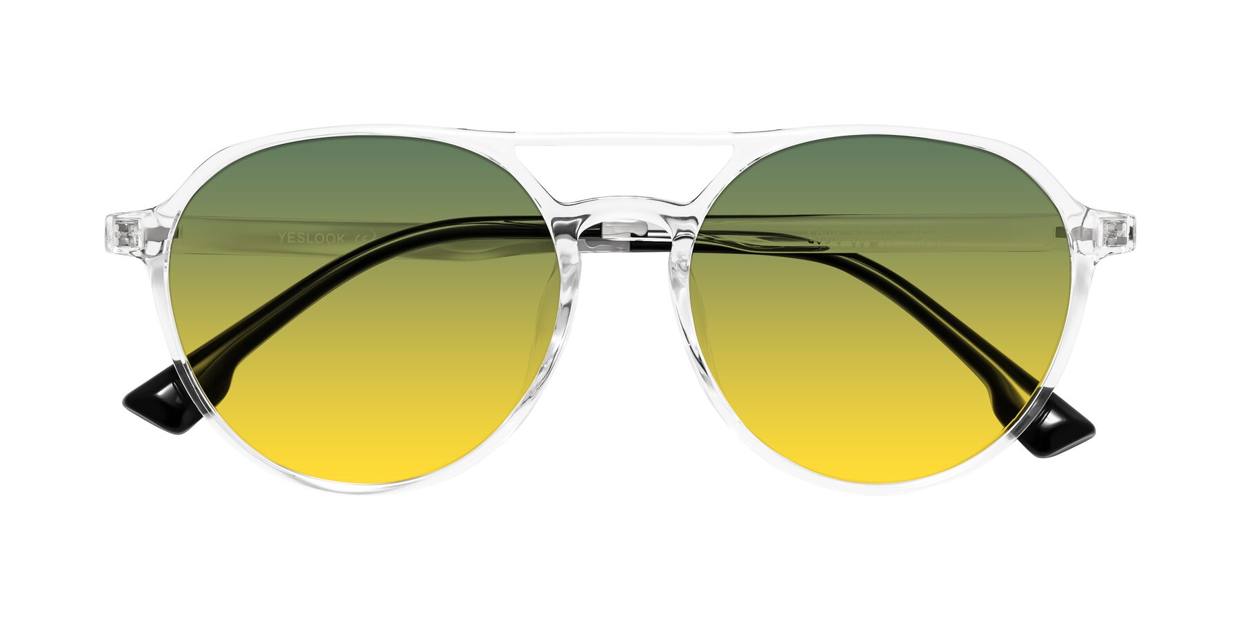 Folded Front of Louis in Clear with Green / Yellow Gradient Lenses