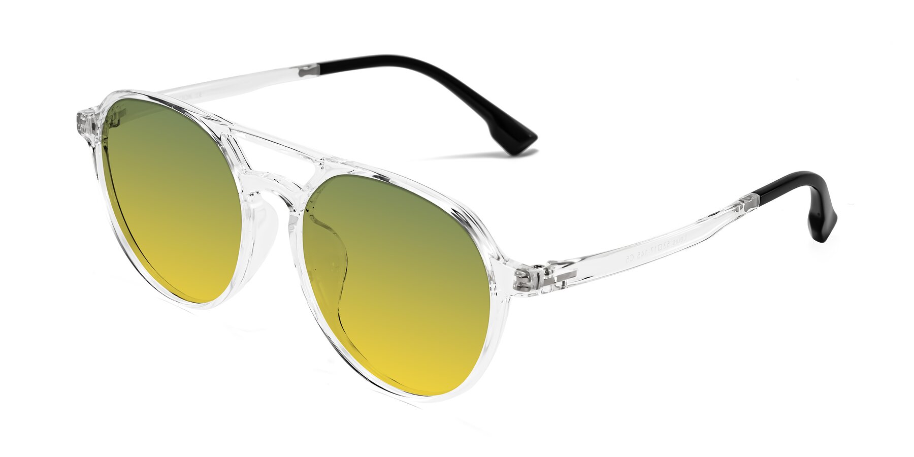 Angle of Louis in Clear with Green / Yellow Gradient Lenses
