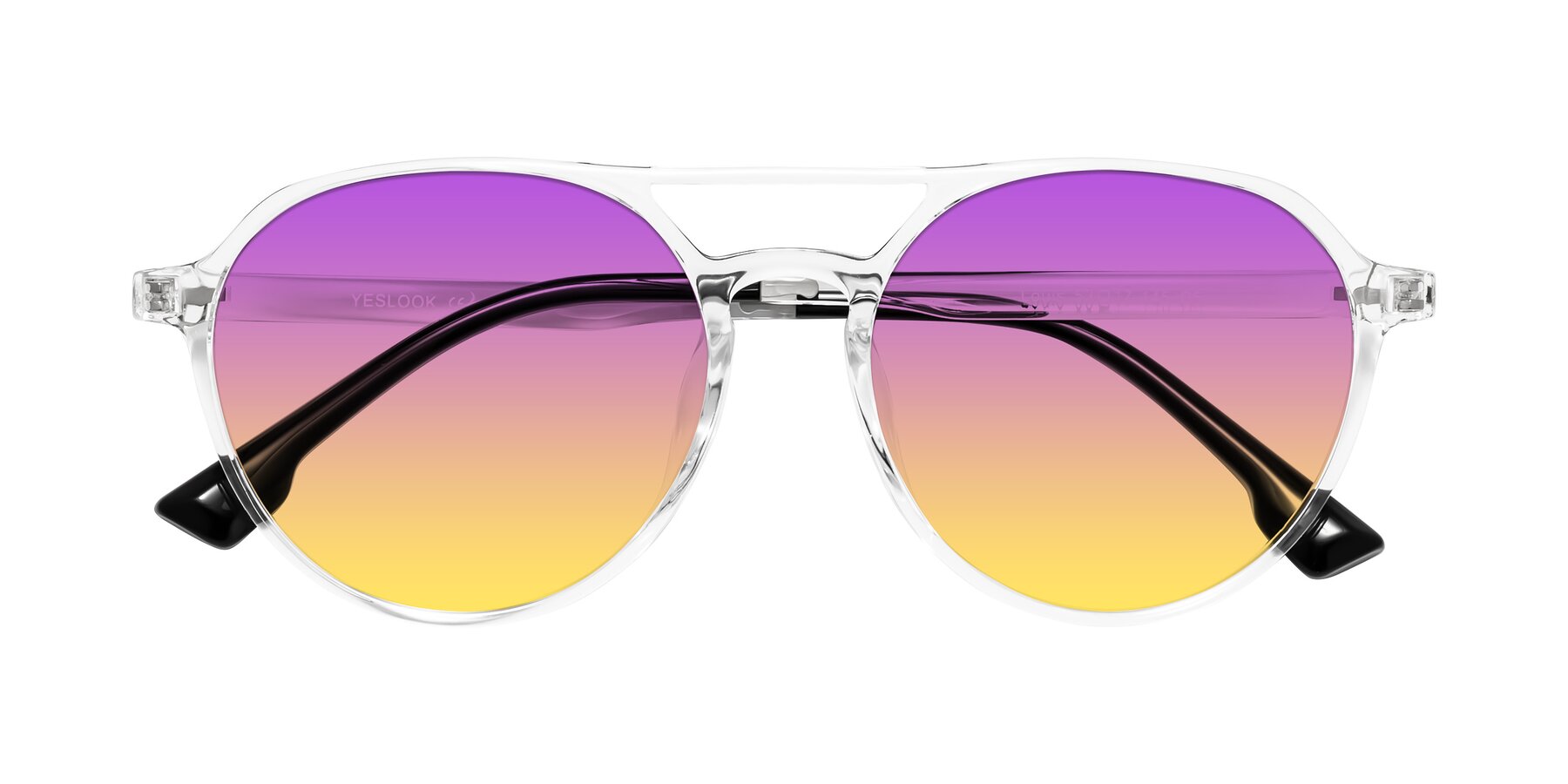 Folded Front of Louis in Clear with Purple / Yellow Gradient Lenses