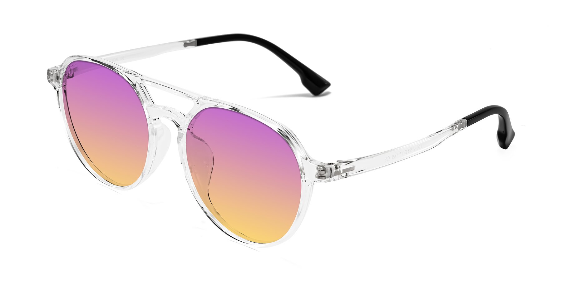 Angle of Louis in Clear with Purple / Yellow Gradient Lenses