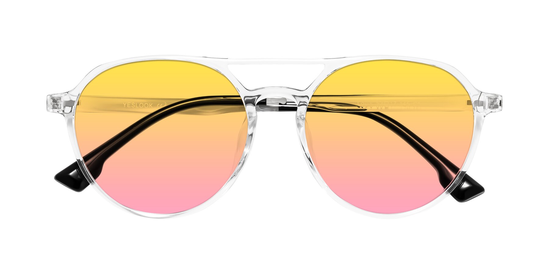 Folded Front of Louis in Clear with Yellow / Pink Gradient Lenses