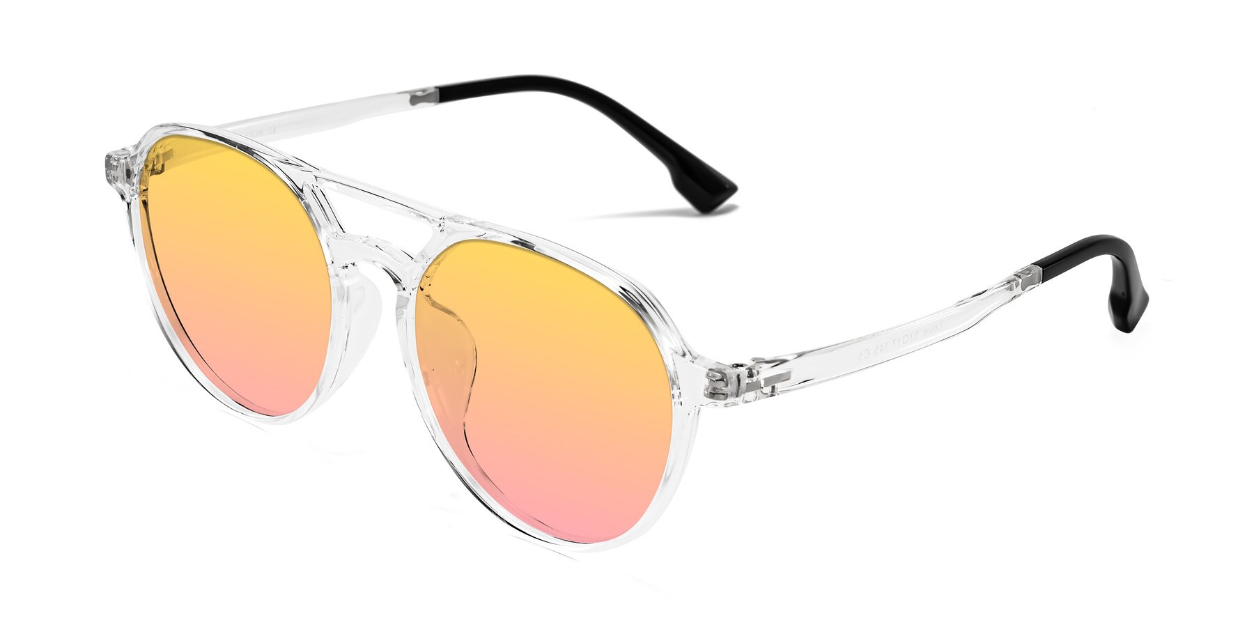 Angle of Louis in Clear with Yellow / Pink Gradient Lenses
