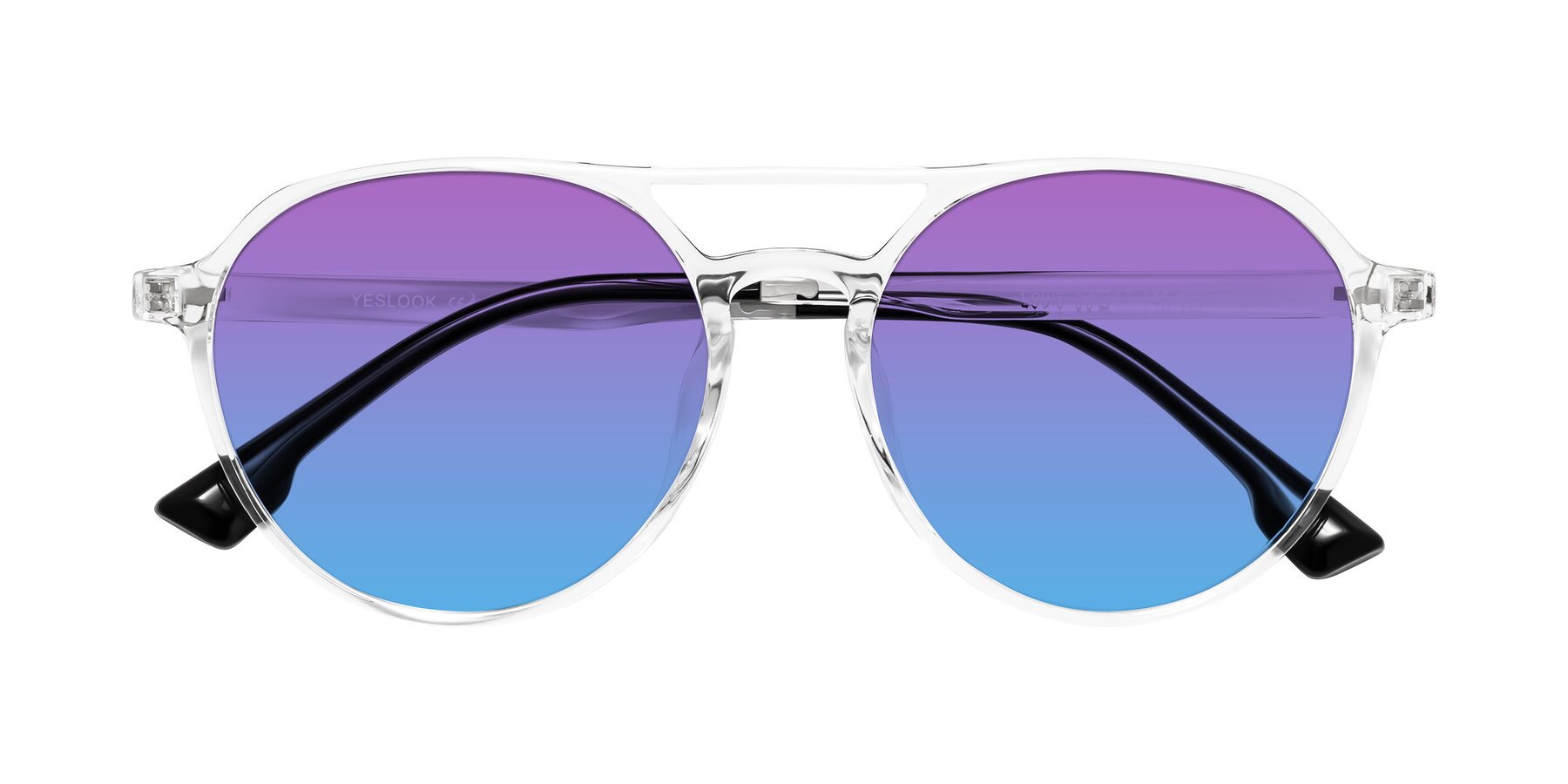 Folded Front of Louis in Clear with Purple / Blue Gradient Lenses
