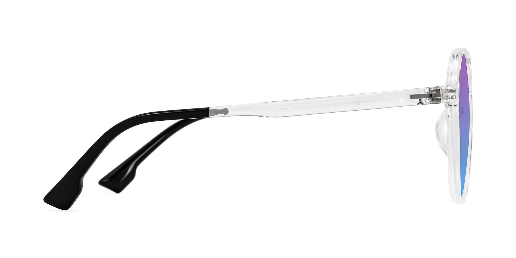 Side of Louis in Clear with Purple / Blue Gradient Lenses