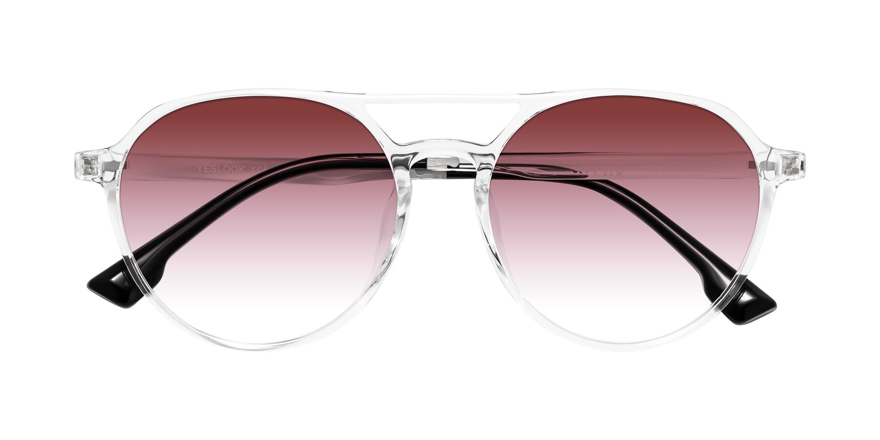 Folded Front of Louis in Clear with Garnet Gradient Lenses
