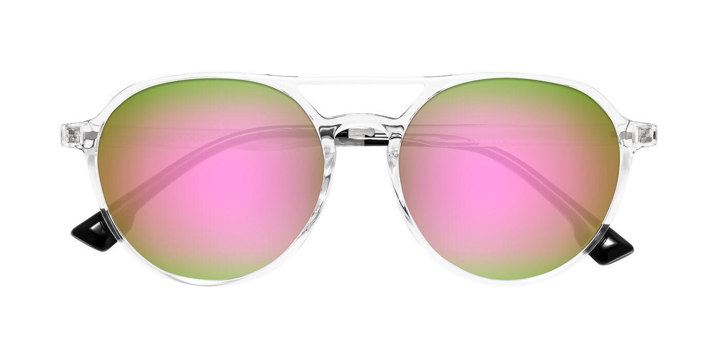 Louis - Clear Flash Mirrored Sunglasses