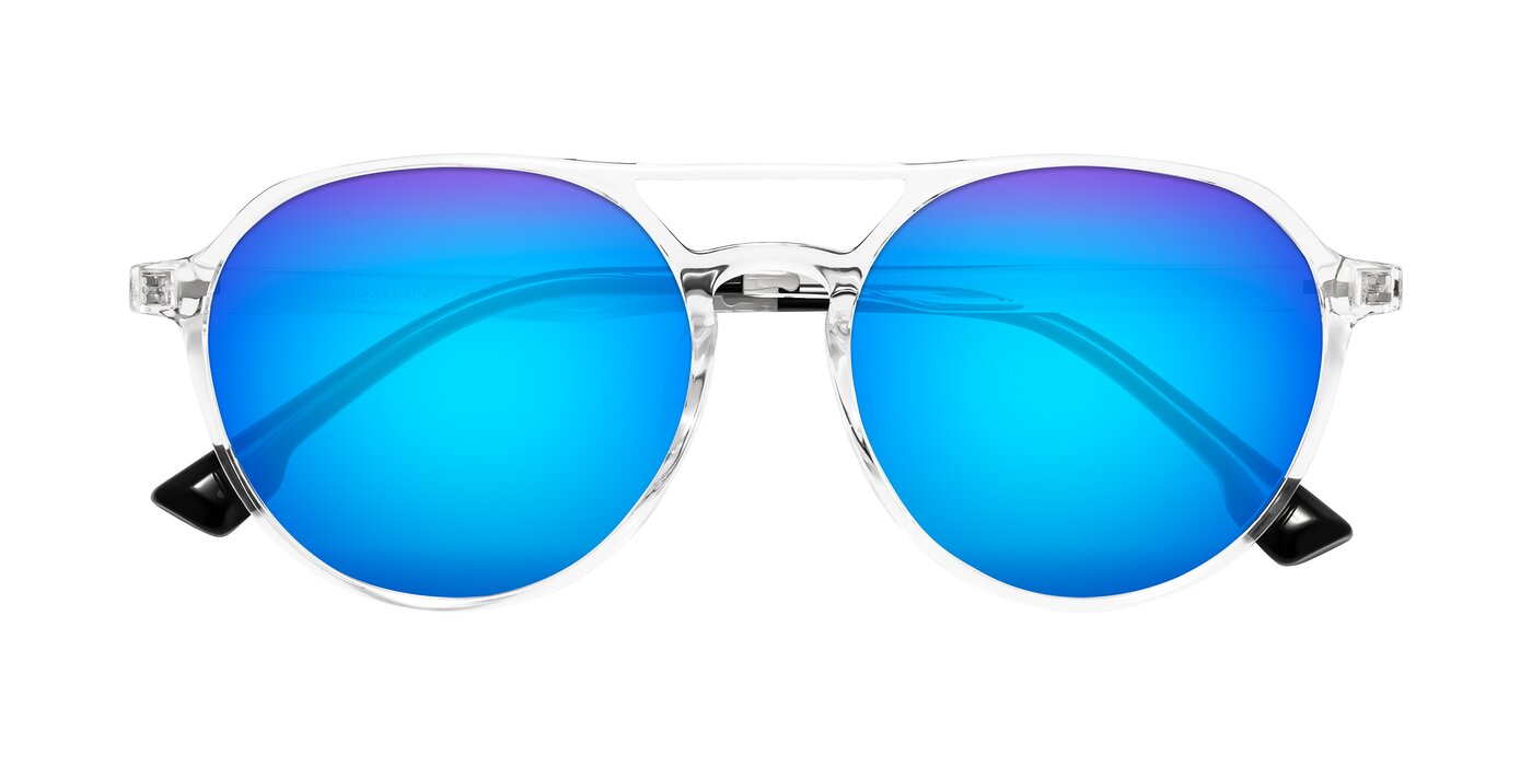 Louis - Clear Flash Mirrored Sunglasses