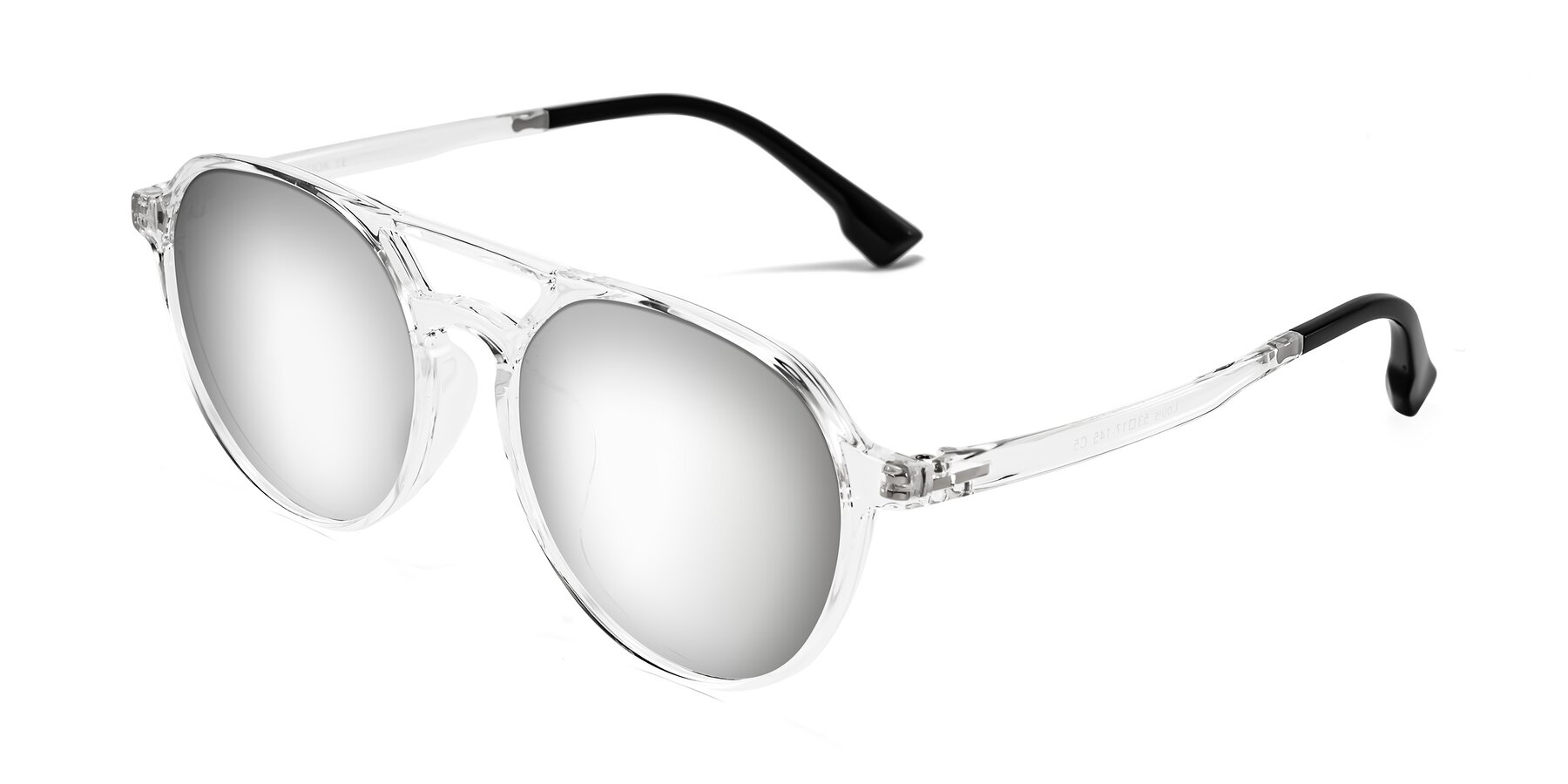 Angle of Louis in Clear with Silver Mirrored Lenses
