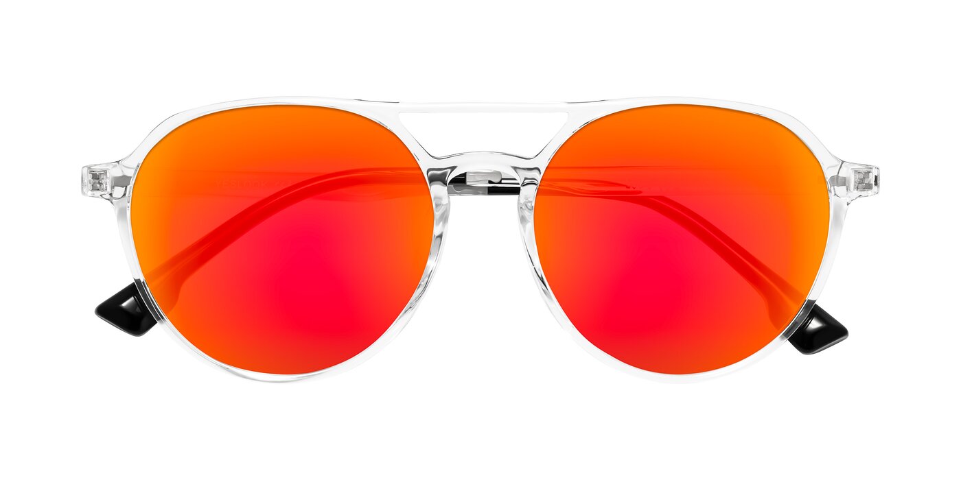 Louis - Clear Flash Mirrored Sunglasses