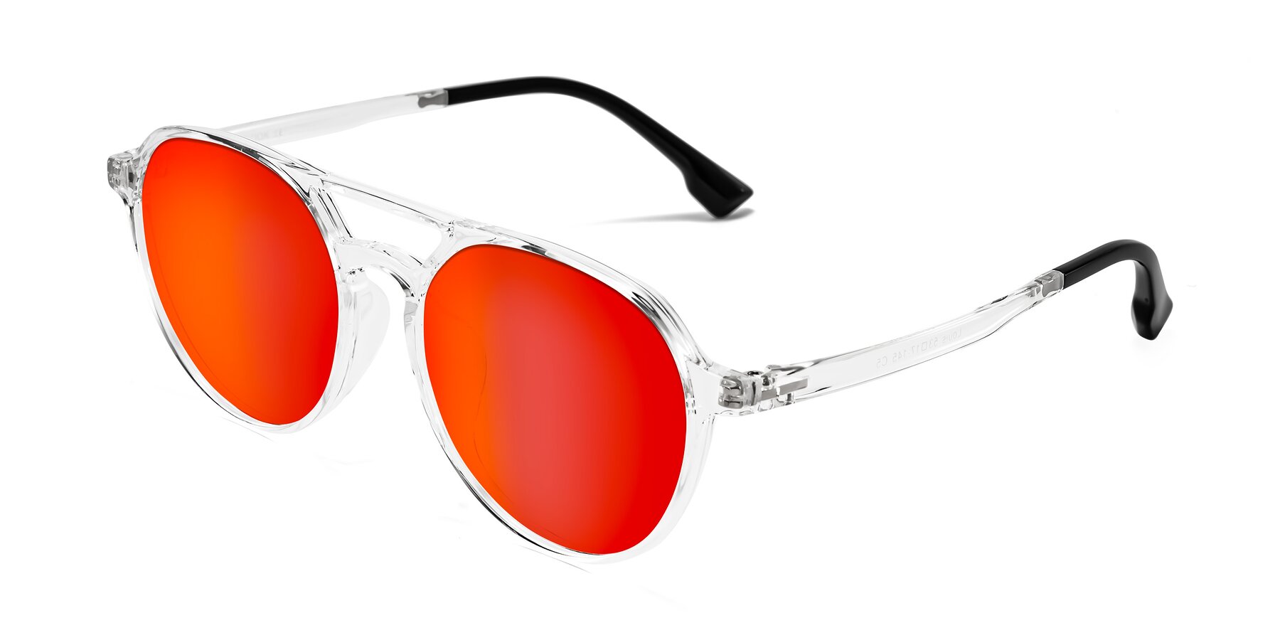 Angle of Louis in Clear with Red Gold Mirrored Lenses