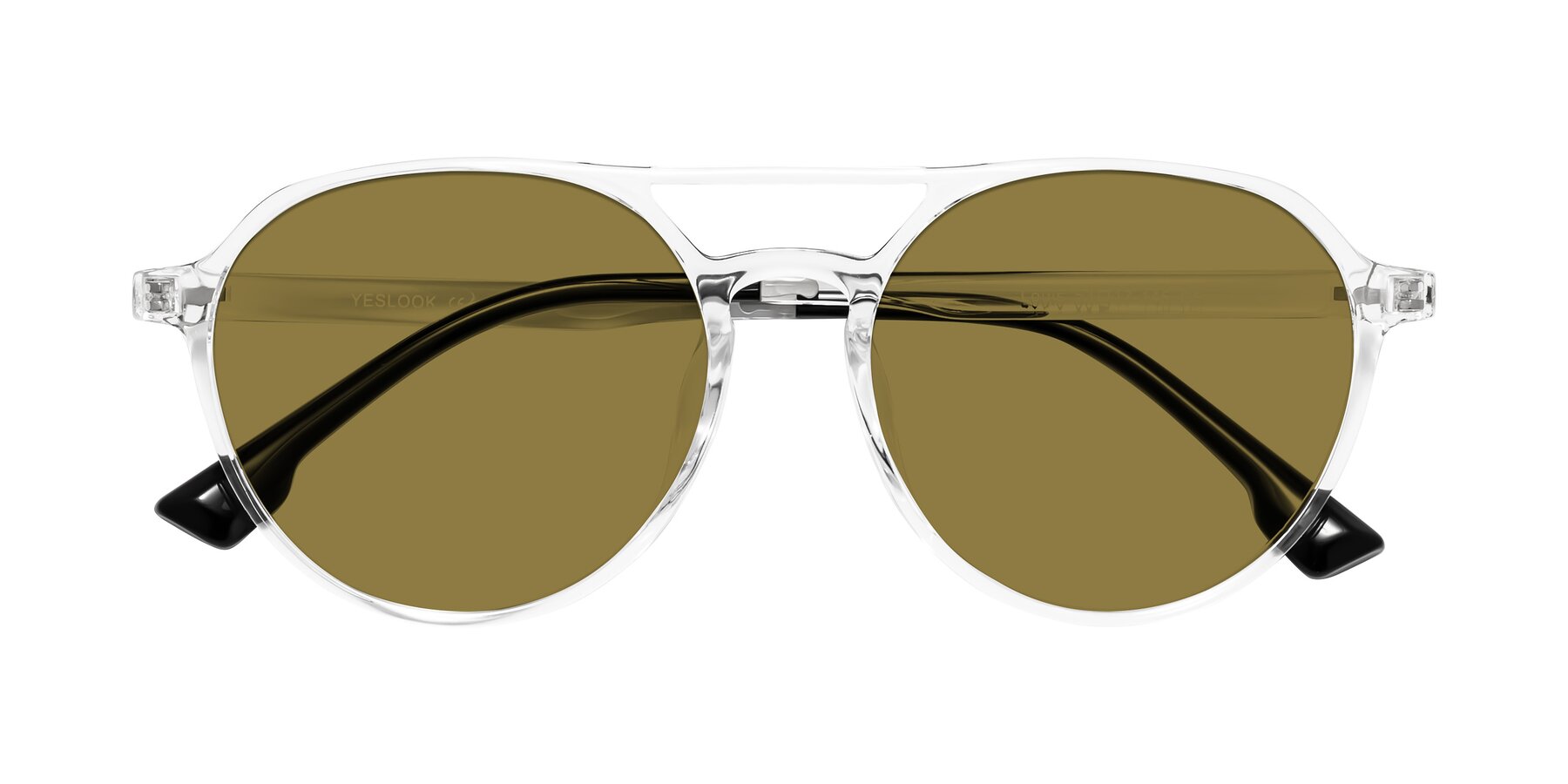 Folded Front of Louis in Clear with Brown Polarized Lenses