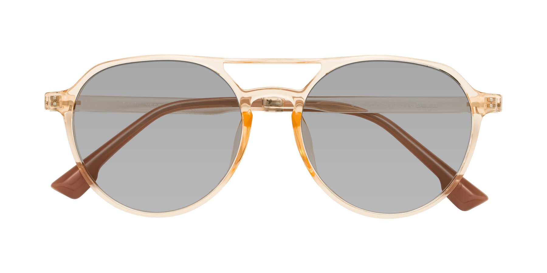 Folded Front of Louis in Honey with Light Gray Tinted Lenses