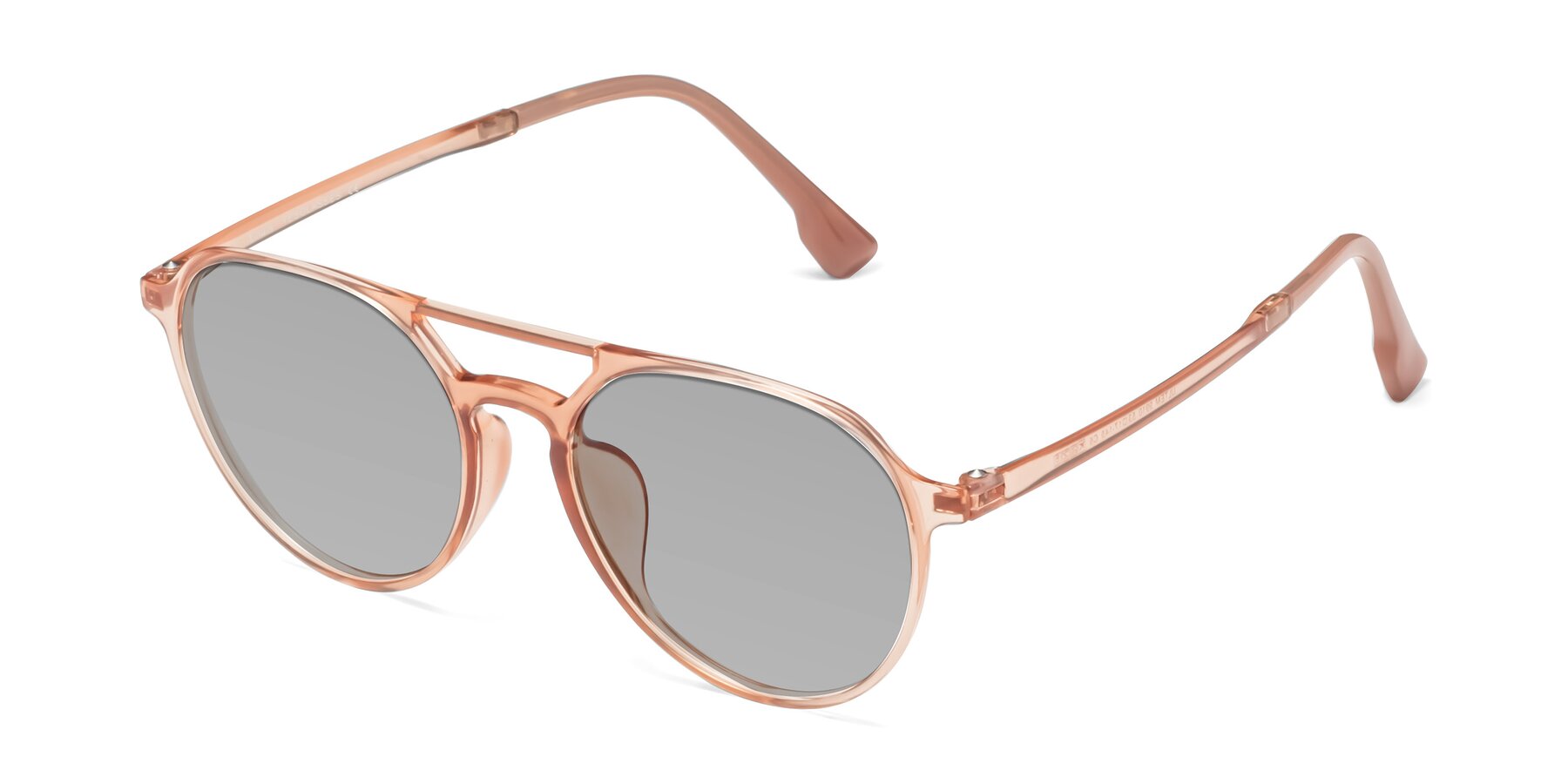 Angle of Louis in Coral with Light Gray Tinted Lenses