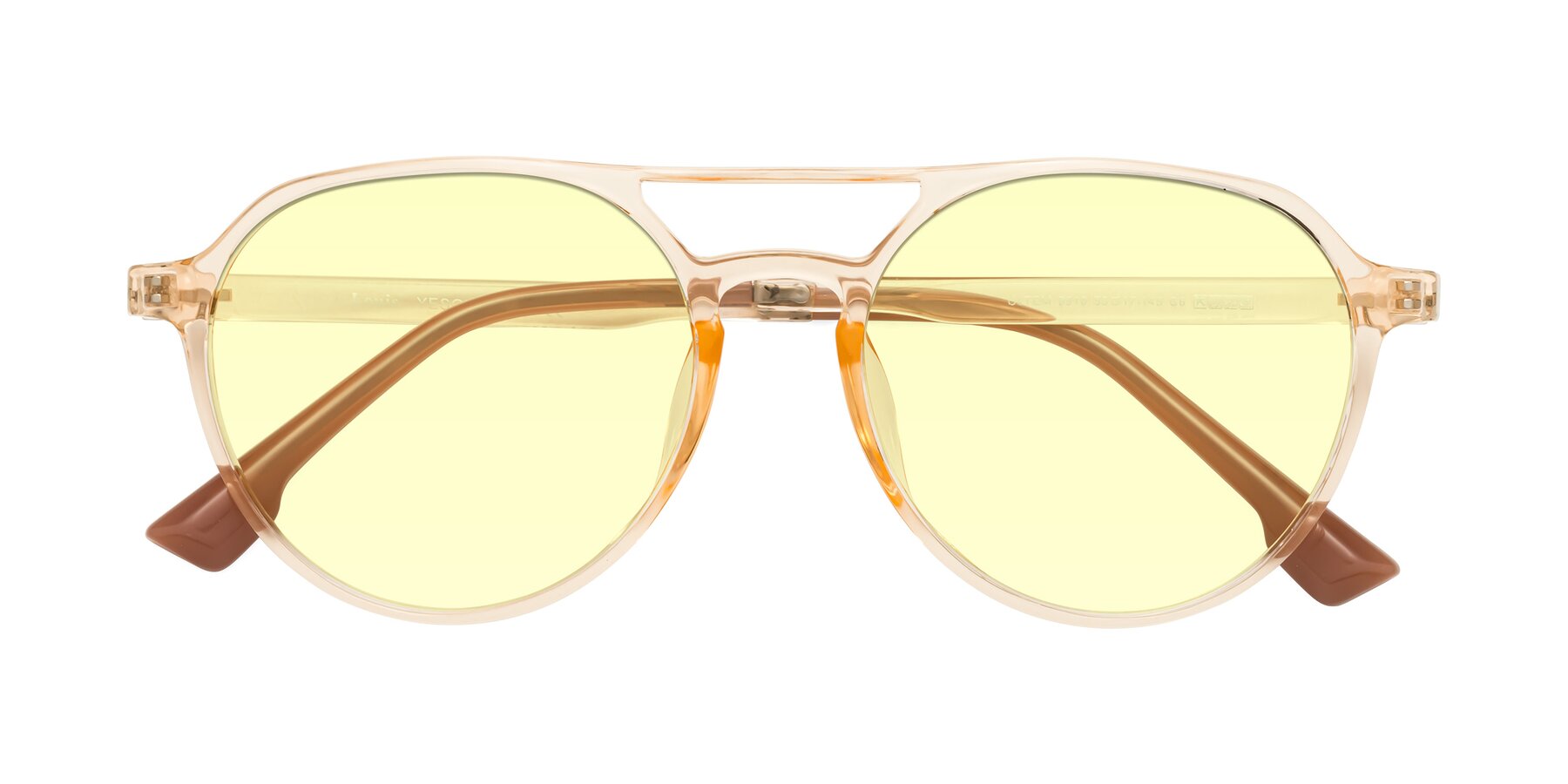 Folded Front of Louis in Honey with Light Yellow Tinted Lenses