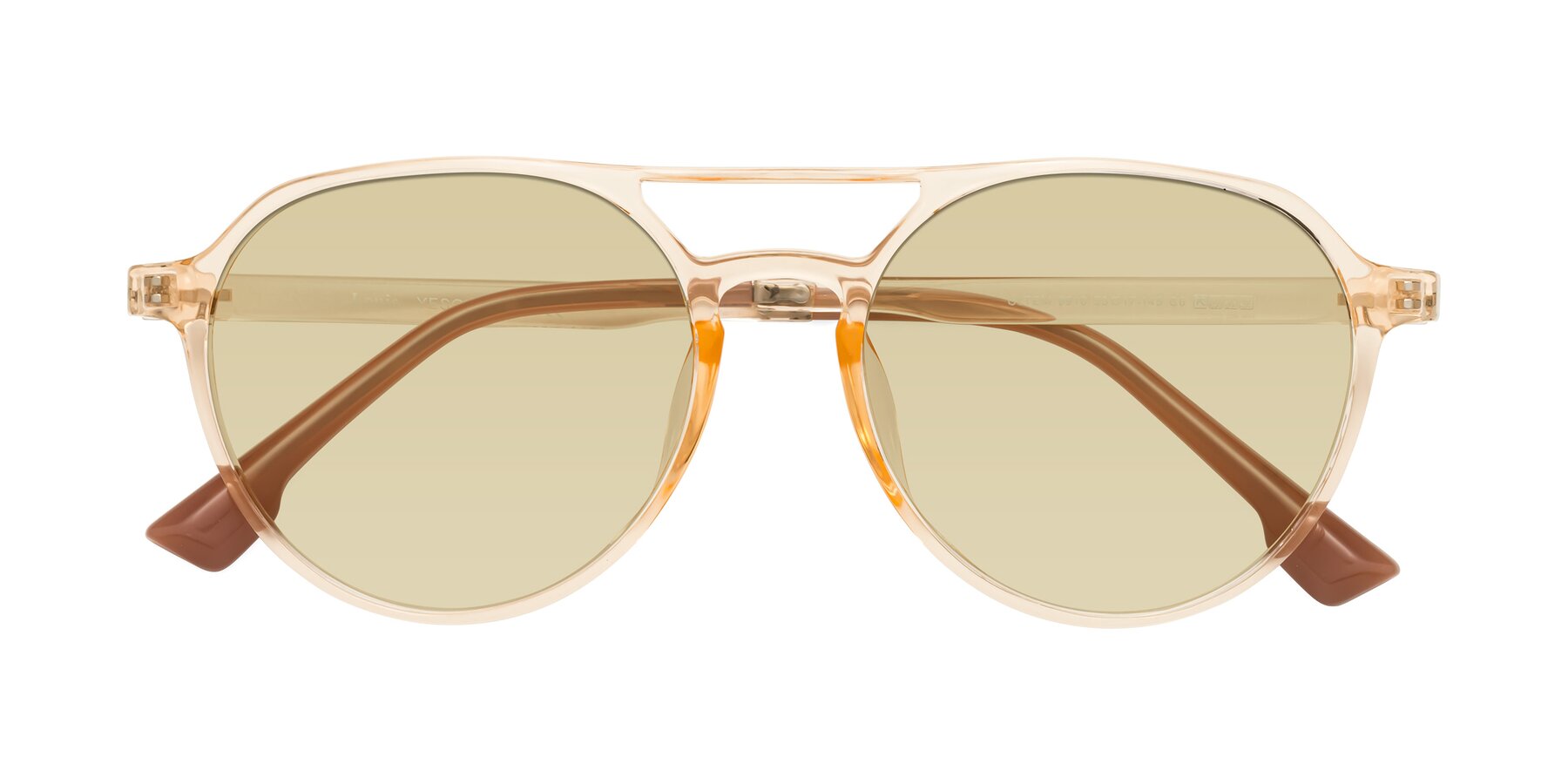 Folded Front of Louis in Honey with Light Champagne Tinted Lenses