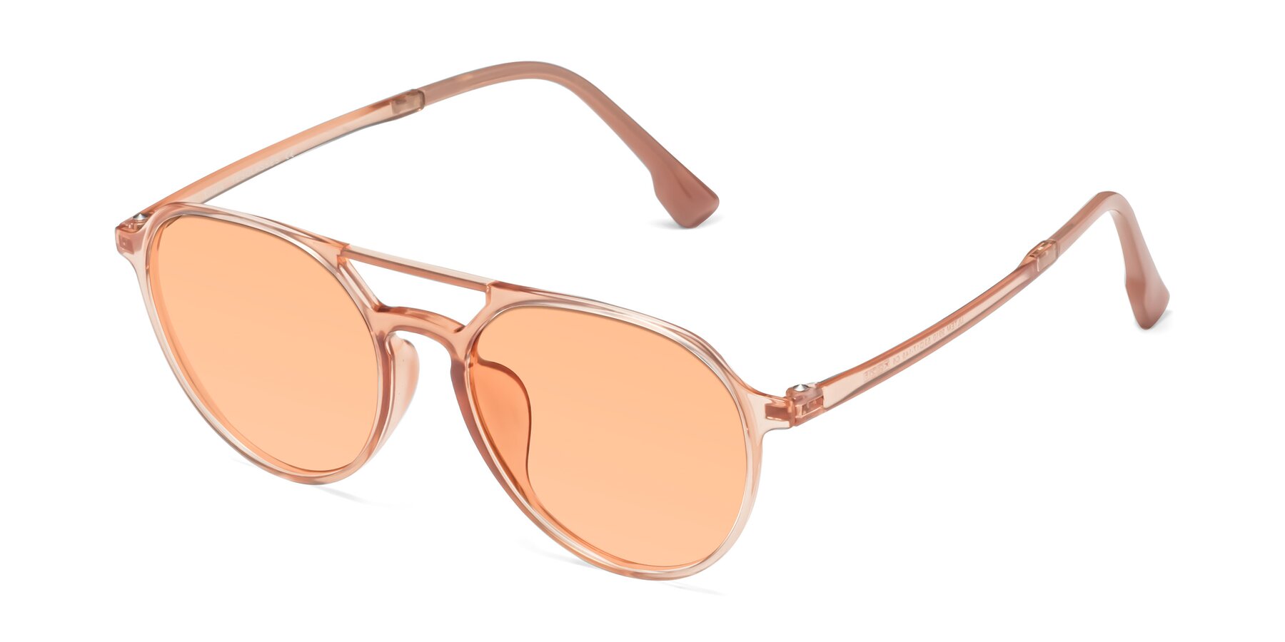 Angle of Louis in Coral with Light Orange Tinted Lenses