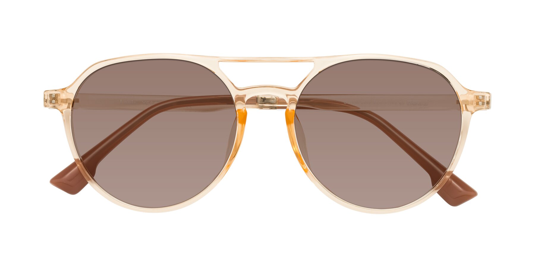 Folded Front of Louis in Honey with Medium Brown Tinted Lenses