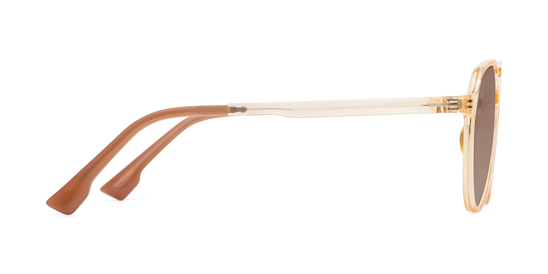 Side of Louis in Coral with Medium Brown Tinted Lenses